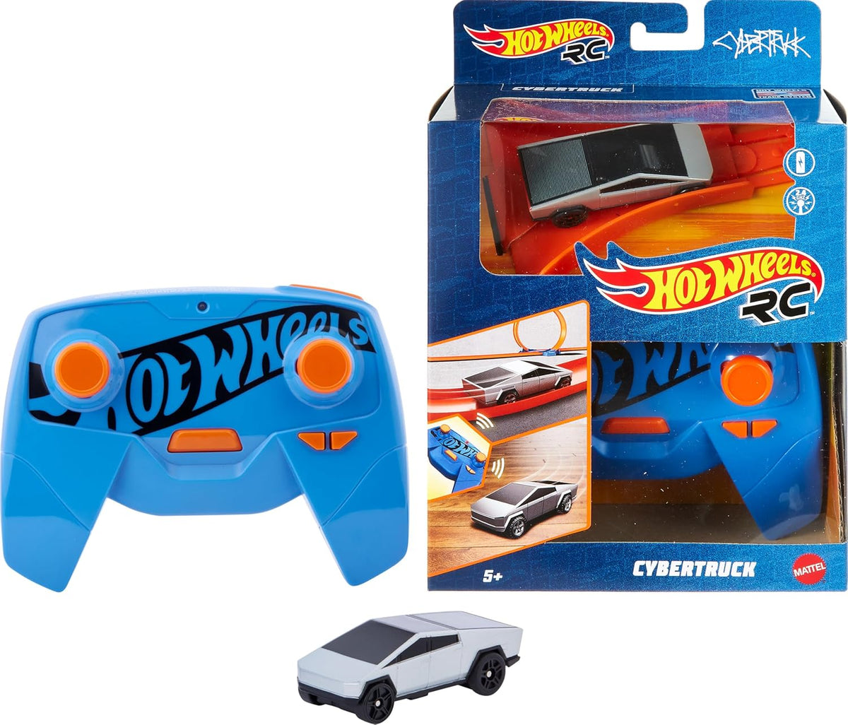 Hot Wheels Toy Car RC, Remote-Control Tesla Cybertruck in 1:64 Scale