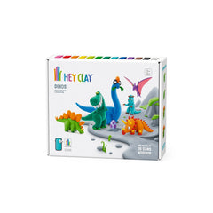 HEY CLAY Set - Colourful Modeling Air Dry Clay Kit for Kids (Dinosaurs)