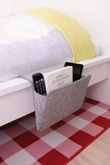 Kikkerland Grey Felt Bedside Pocket Caddy Single