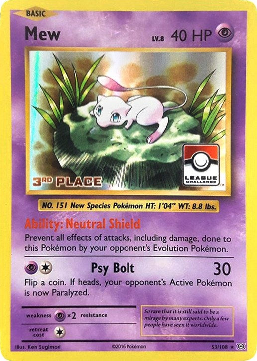 Image for Mew - 53/108 (League Challenge) [3rd Place] (053/108) (PR) - Pokemon