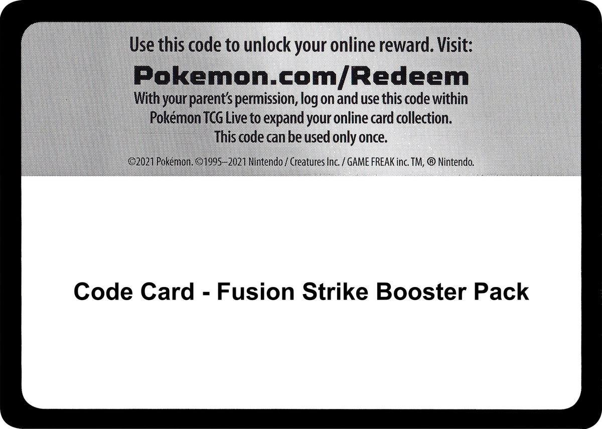 Image for Code Card - Fusion Strike Booster Pack (SWSH08) - Pokemon