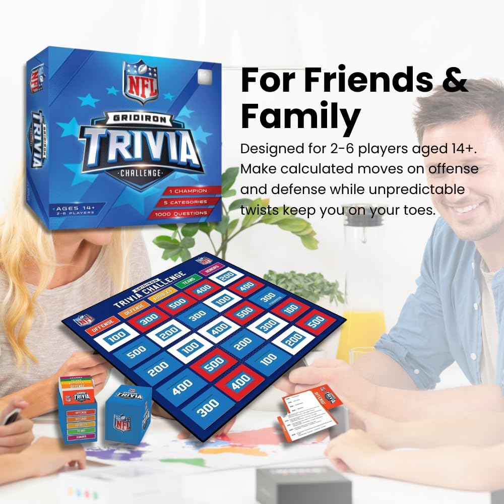 Masterpieces NFL Gridiron Trivia Challenge – Officially Licensed Football Board Game
