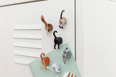 Kikkerland Magnetic Funny Cat Butt Refrigerator Decorative Magnets, Set of 6