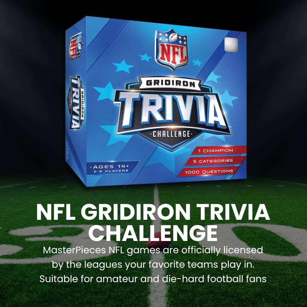 Masterpieces NFL Gridiron Trivia Challenge – Officially Licensed Football Board Game