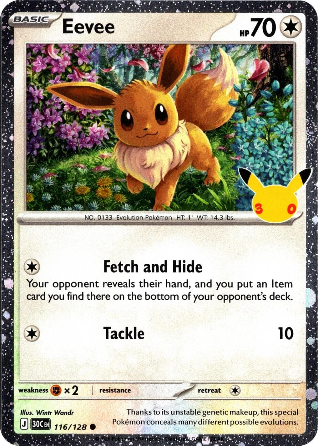 Image for Eevee - 116/128 (30th Celebration) (Cosmos Holo) (116/128) (BLE) - Pokemon
