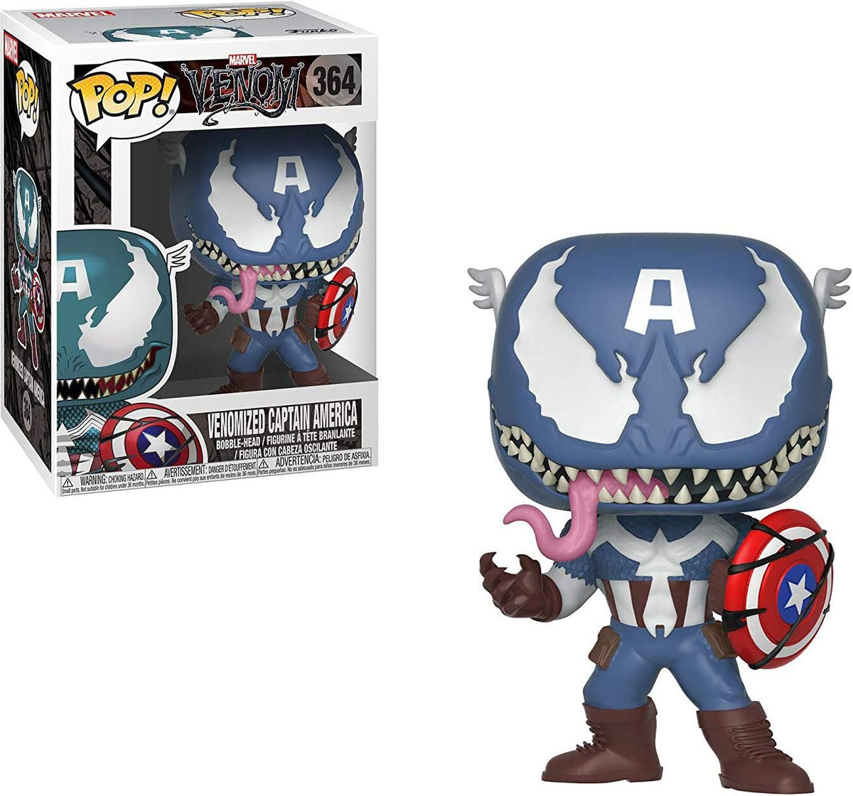 Funko POP! Marvel: Venom: Venomized Captain America #364 [Damaged Box]