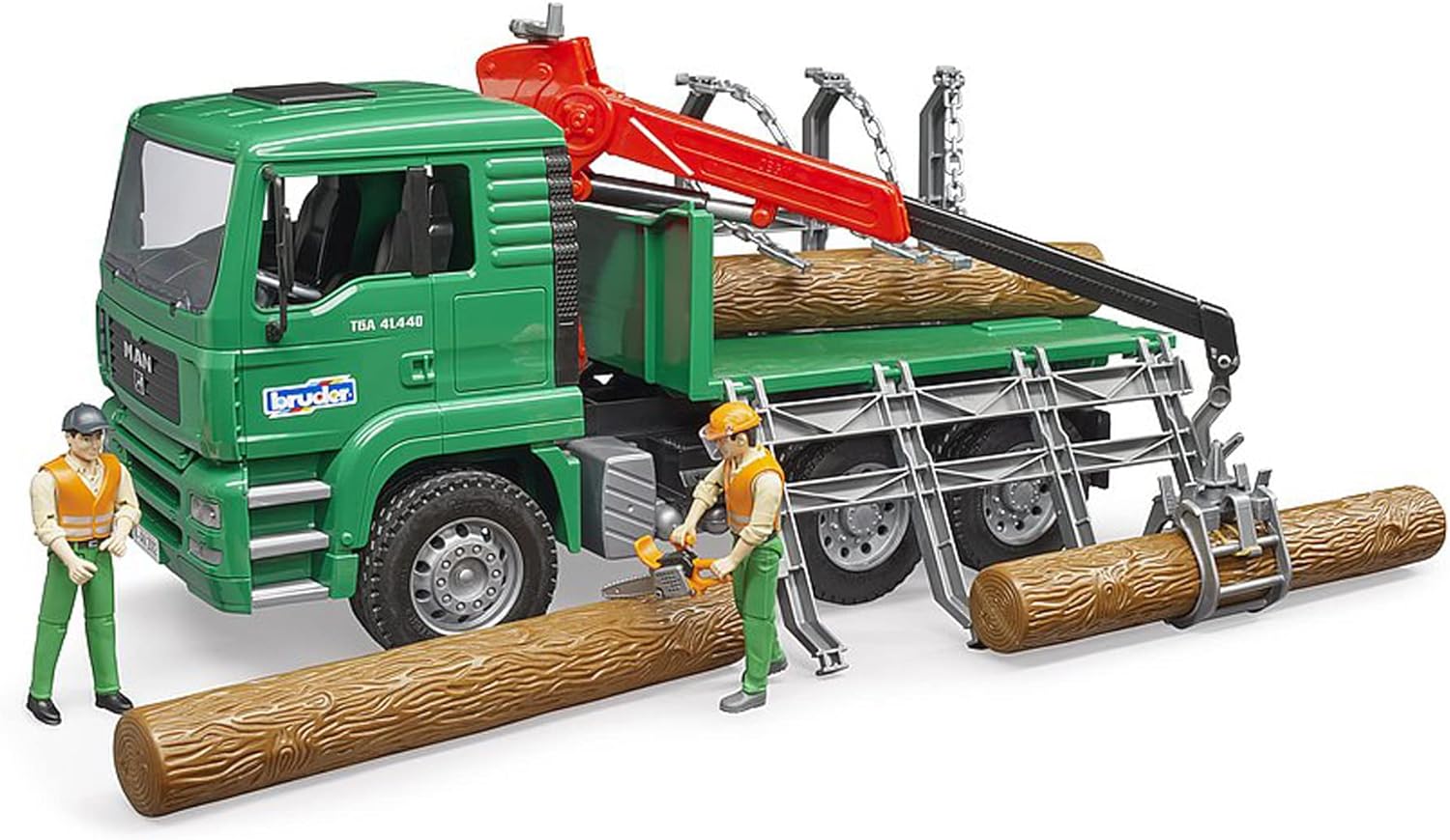 Bruder Toys - MAN TGA Timber Truck with Loading Crane with 3 Trunks