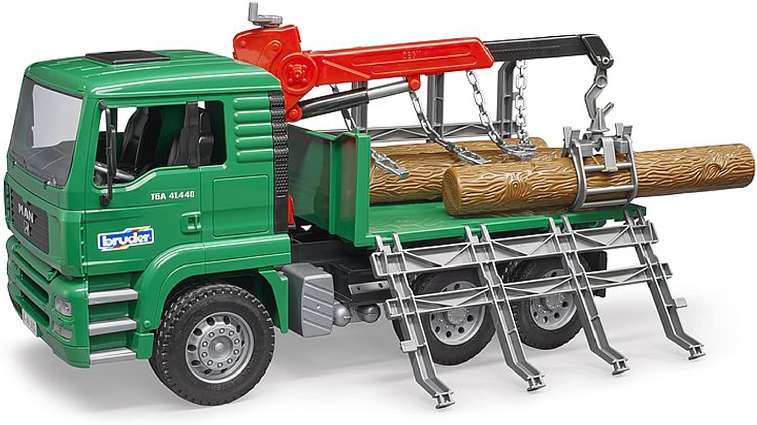 Bruder Toys - MAN TGA Timber Truck with Loading Crane with 3 Trunks