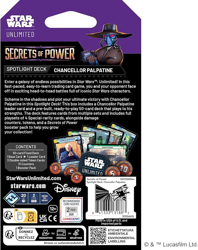 Star Wars: Unlimited - Secrets of Power Spotlight Deck: Chancellor Palpatine