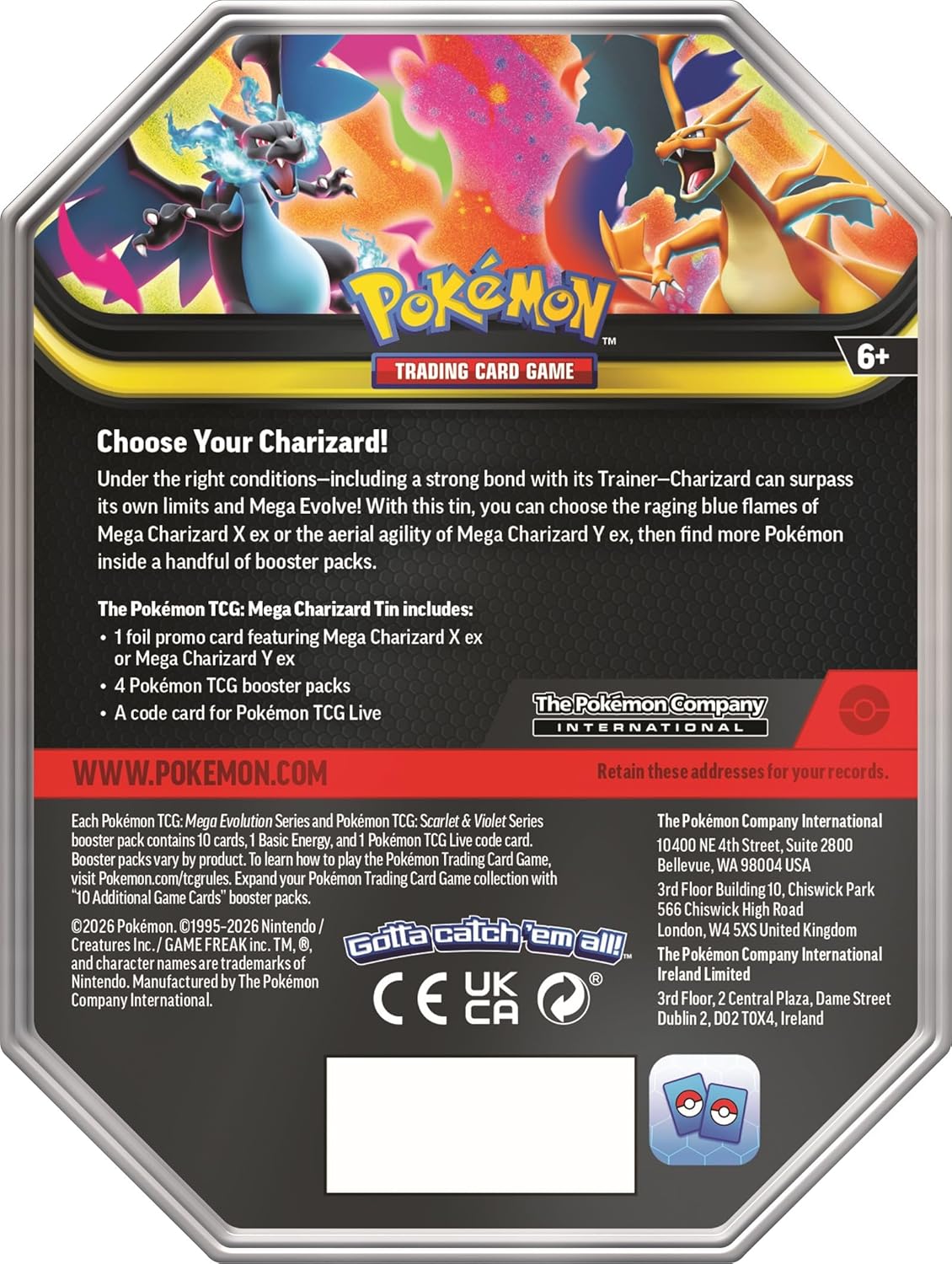Pokemon TCG: Mega Charizard X ex Tin (Black)