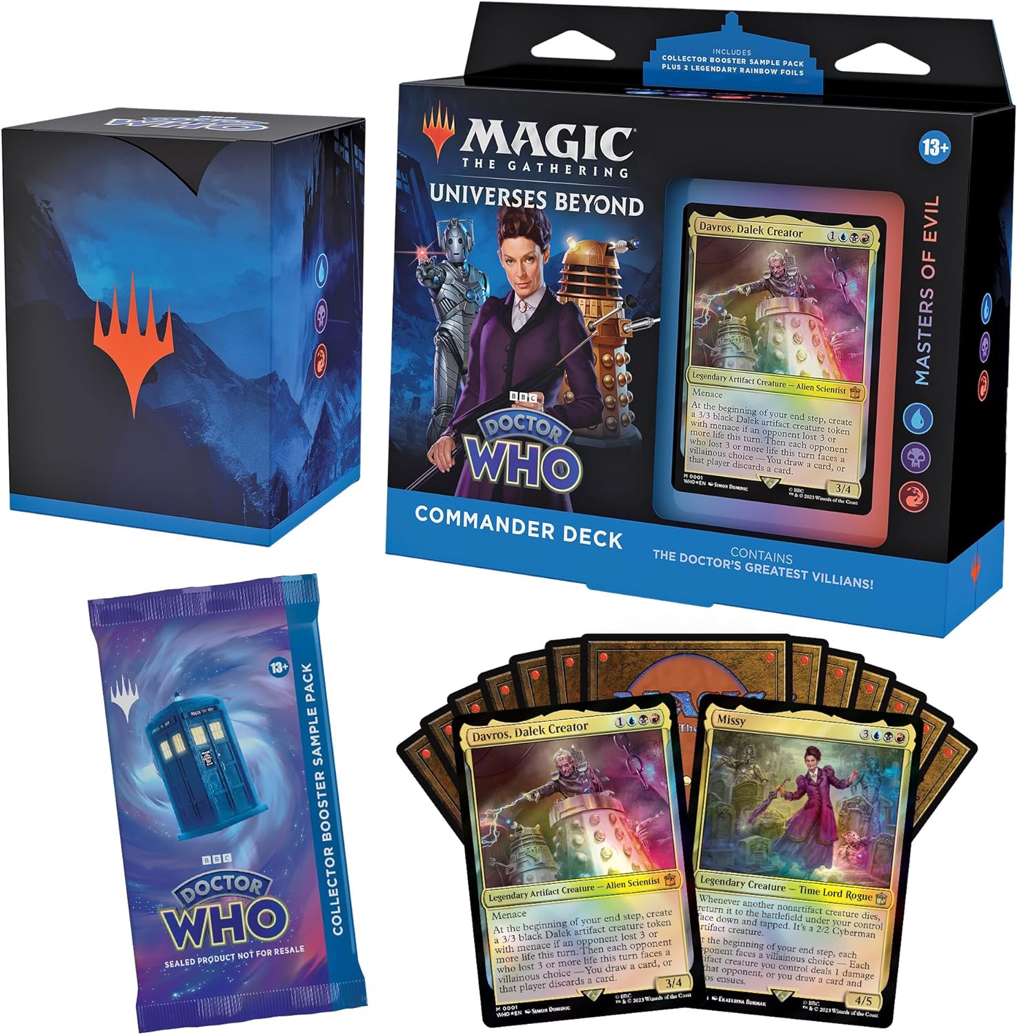 MTG Doctor Who Commander Deck Bundle – Includes All 4 Decks (1 Masters of Evil, 1 Blast from The Past, 1 Timey-Wimey, and 1 Paradox Power Deck Set)