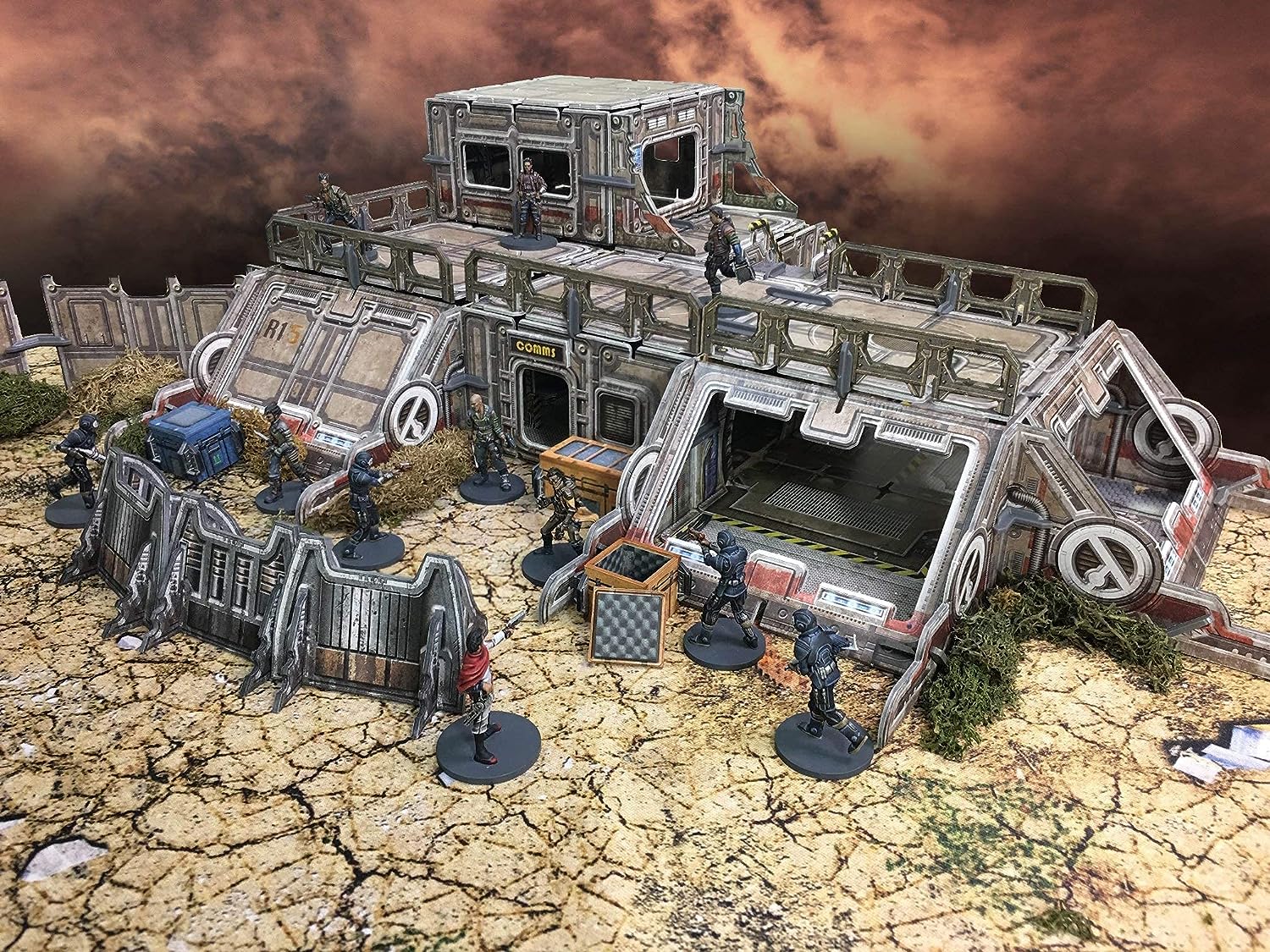 Battle Systems Sci-Fi Terrain - 28mm Modular 3D Space Terrain - Perfect for Wargaming and Roleplaying Tabletop Games - Full Colour Printed 3D 40K Multi Level Building Models (Outlands Delta Garrison)