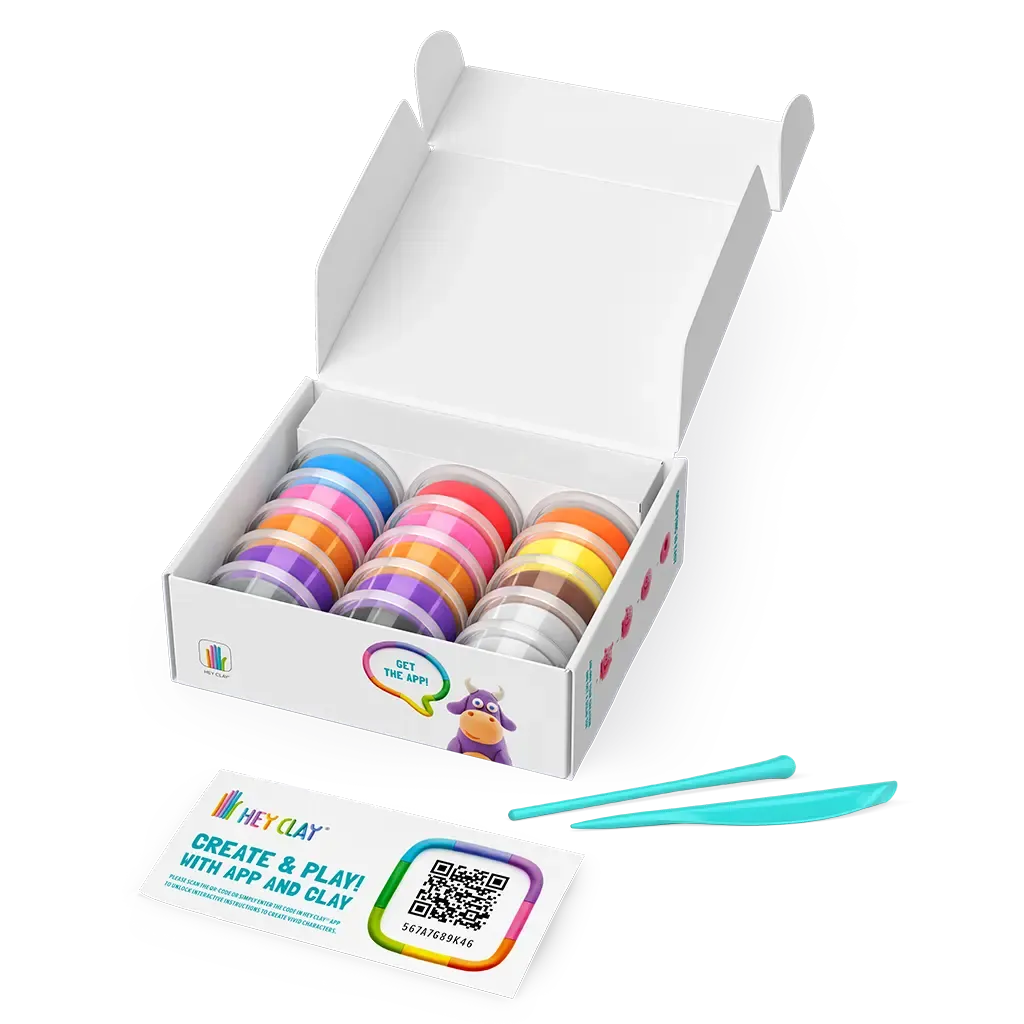 HEY CLAY Set - Colourful Modeling Air Dry Clay Kit for Kids (Animals)