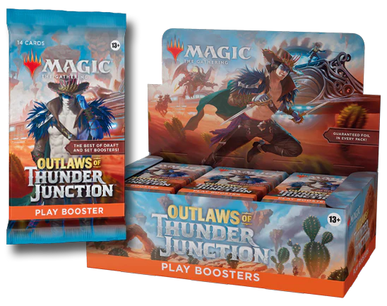best set booster box to buy mtg MTG Outlaws of Thunder Junction Play Booster Pack – MetaGames.toys