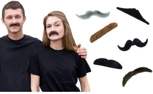 Spinning Hat Emergency Mustaches, Set of 6, Styles