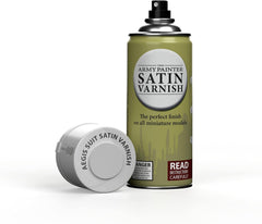 The Army Painter Aegis Suit Satin Varnish Spray for Miniature Painting - After Quickshade Spray Paint Top Coat Acrylic Varnish - Satin Finish Spray for Acrylic Model Paint, 400ml Can