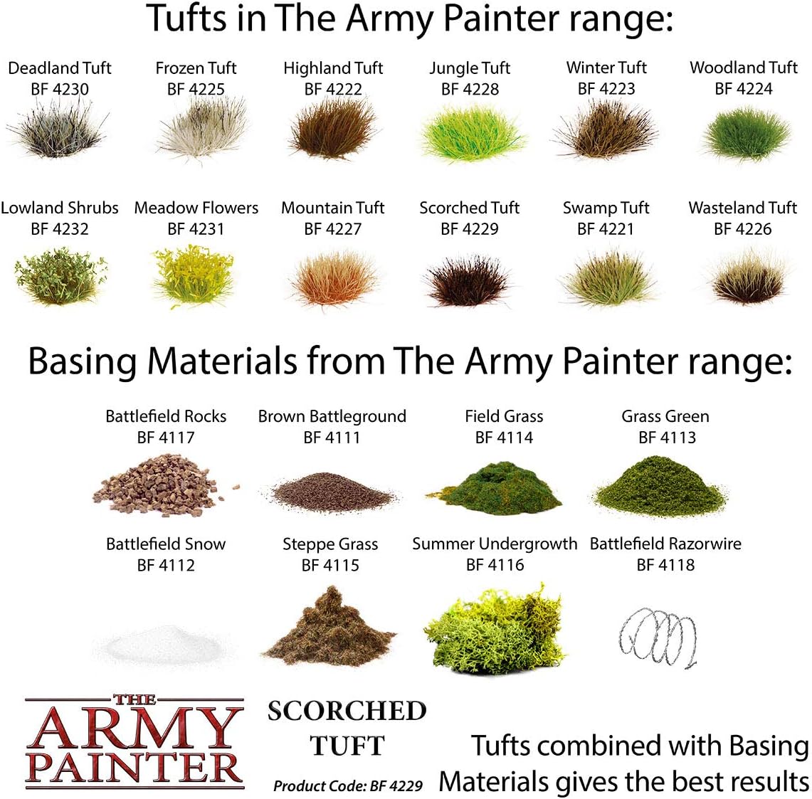 The Army Painter Battlefields, XP - Scorched Tuft Terrain Model Kit for Miniature Bases and Dioramas - 77 Pcs, 3 Sizes