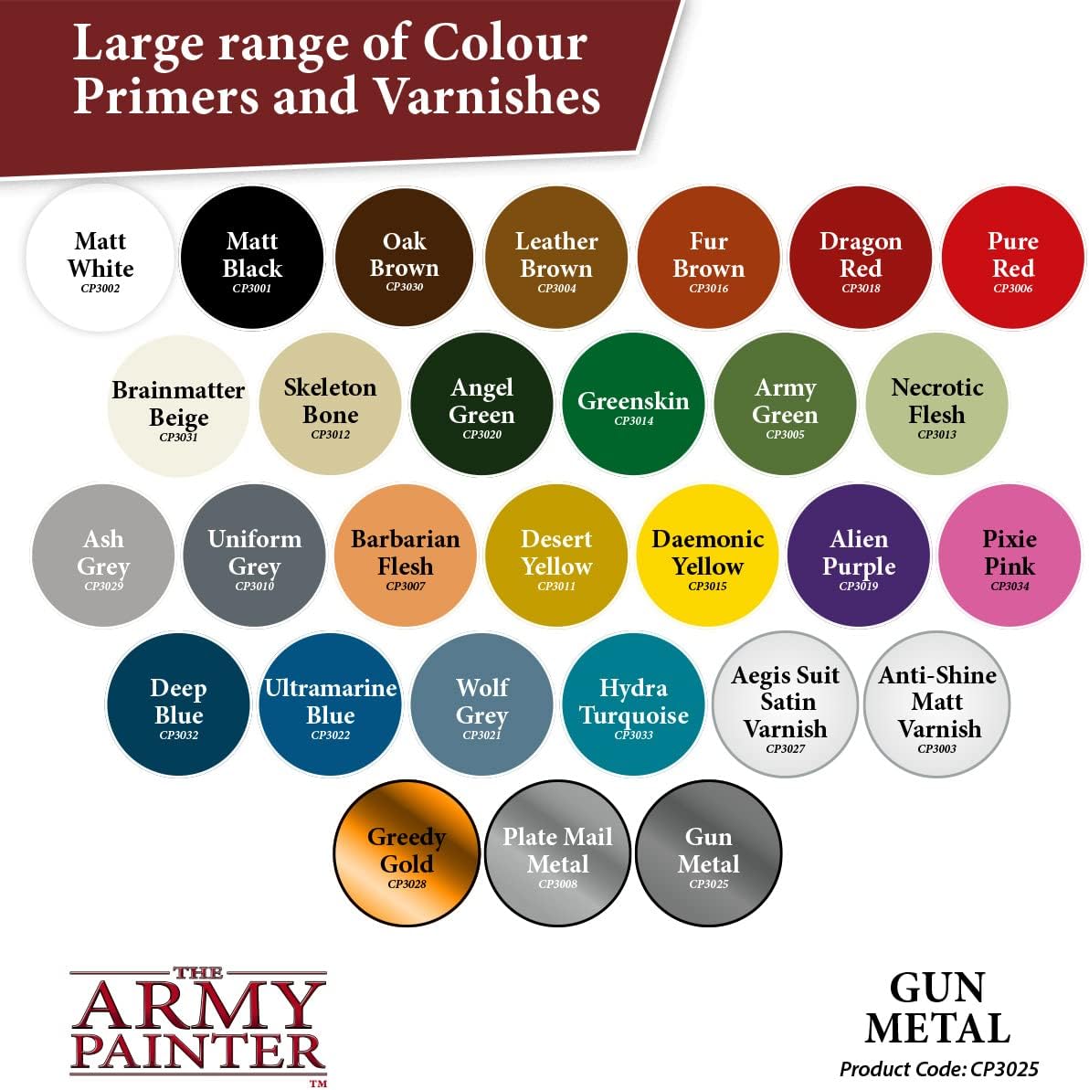 The Army Painter Color Primer Spray Paint, Plate Mail Metal, 400ml, 13.5oz - Acrylic Spray Undercoat for Miniature Painting - Spray Primer for Plastic Miniatures