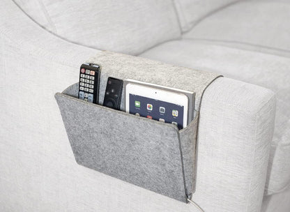 Kikkerland Grey Felt Bedside Pocket Caddy Single