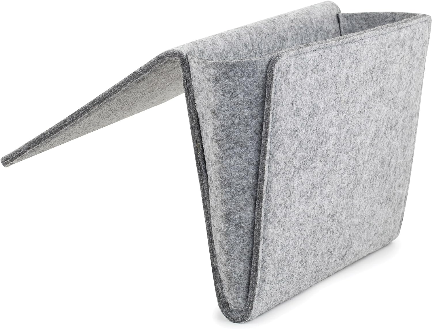 Kikkerland Grey Felt Bedside Pocket Caddy Single