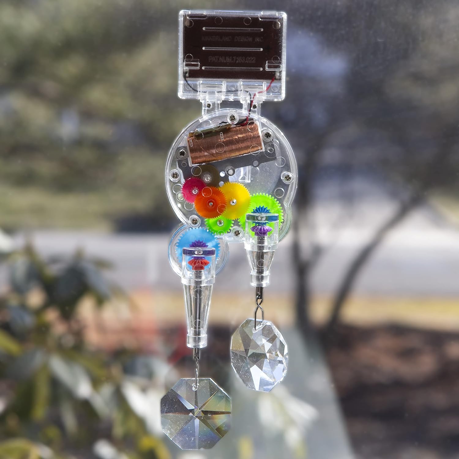 KIKKERLAND Solar-Powered Double Rainbow Maker with Crystal