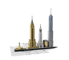 lego architecture new york city 21028, build it yourself new york skyline model kit for adults and kids (598 pieces),multicolor