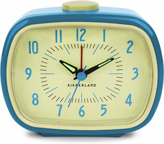 Kikkerland Battery Operated Retro Vintage Alarm Clock Blue