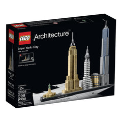 lego architecture new york city 21028, build it yourself new york skyline model kit for adults and kids (598 pieces),multicolor