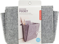 Kikkerland Grey Felt Bedside Pocket Caddy Single